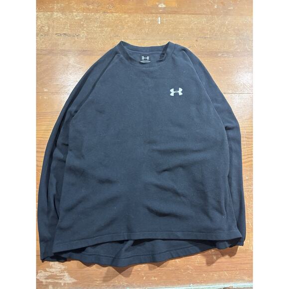 Under Armour Fleece Pullover Men’s Medium Black Crew Neck Long Sleeve UA Logo - Picture 1 of 5